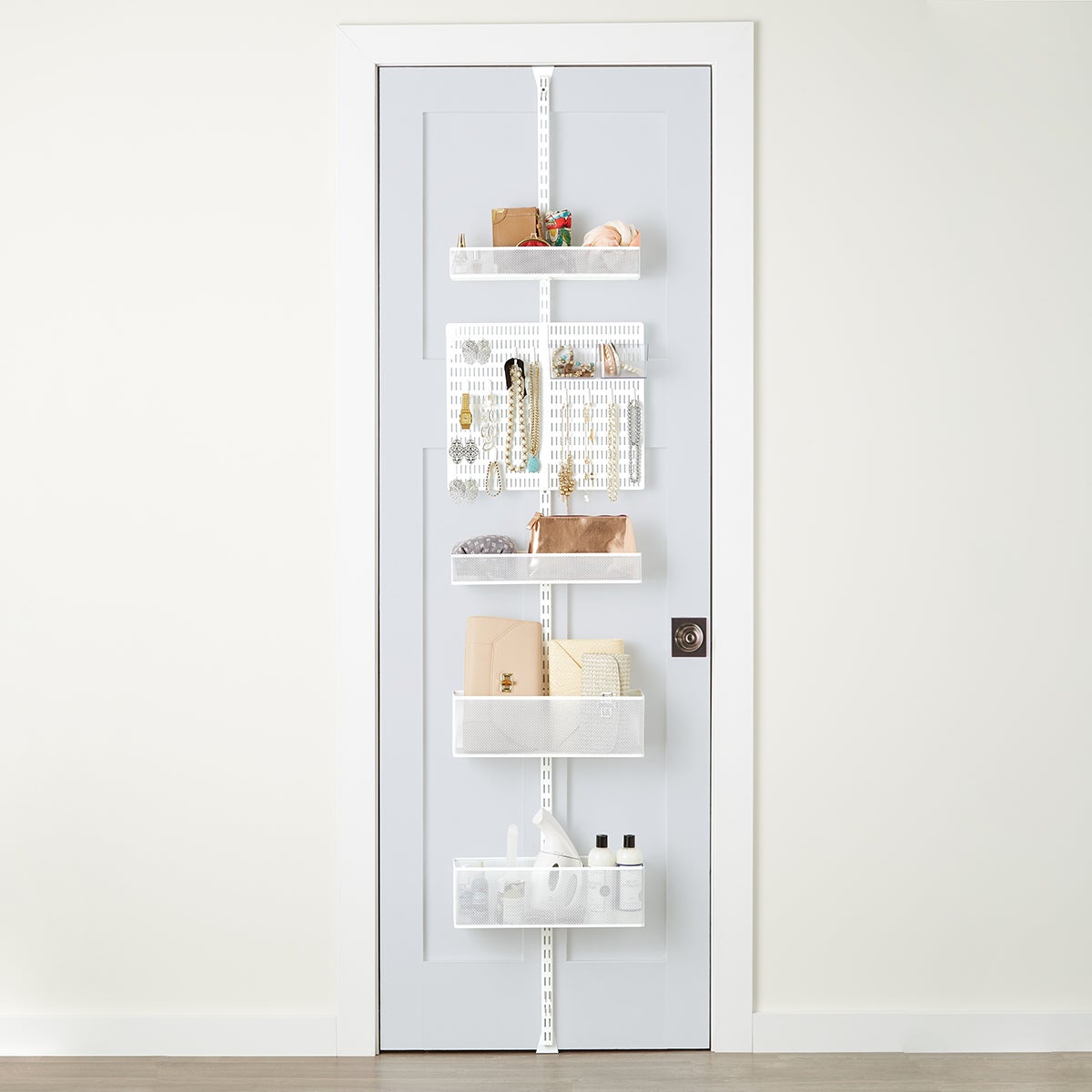 Elfa White Utility Mesh Closet Over The Door Rack