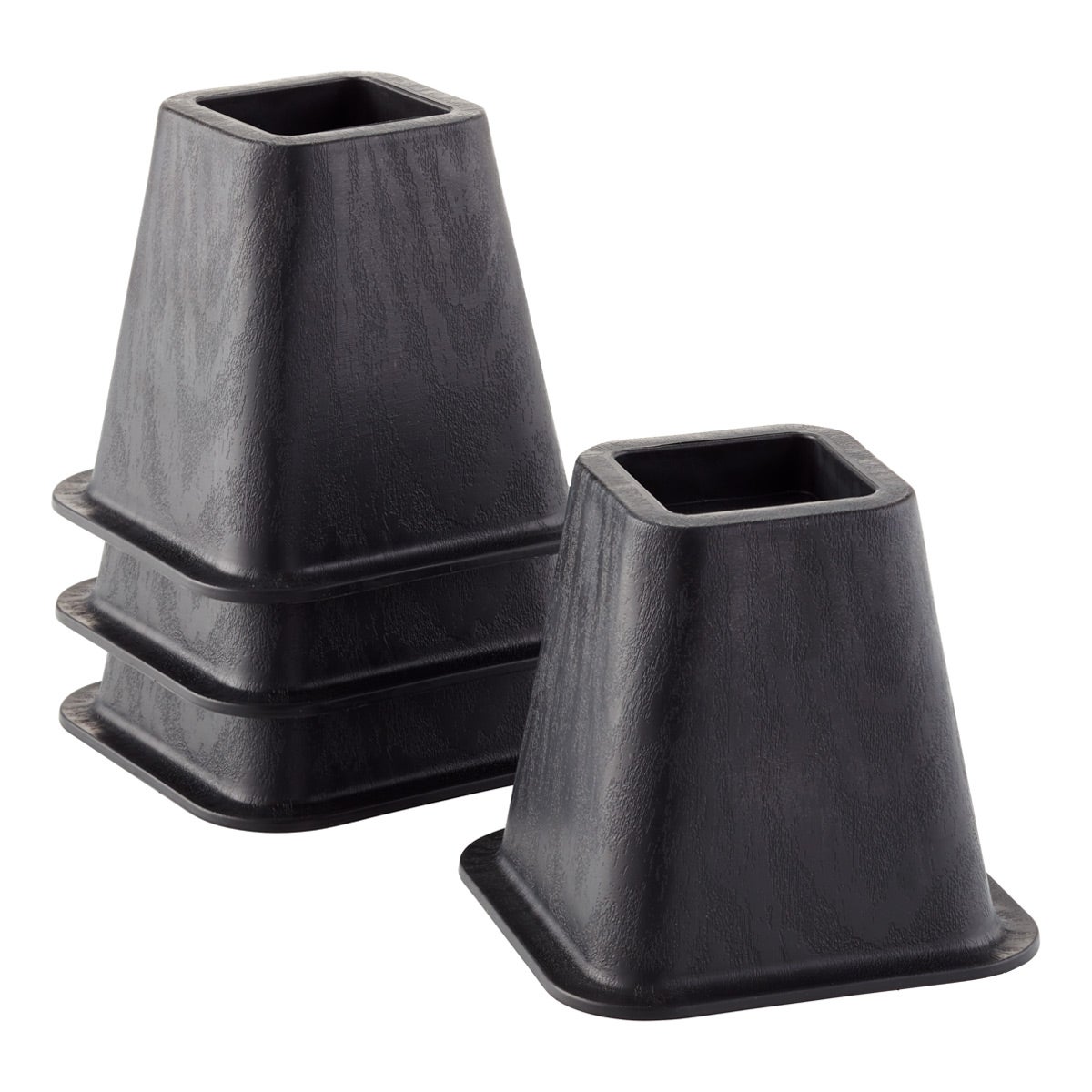 Bed Risers Set of 4 Black Bed Risers The Container Store
