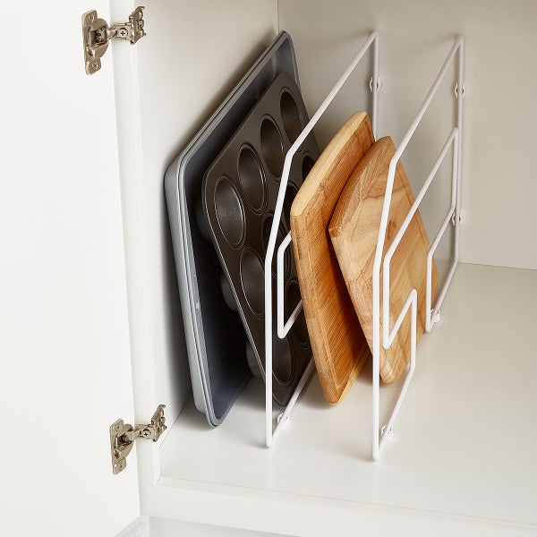 Pantry Oven Cabinet Tray Dividers on The Top Shelf