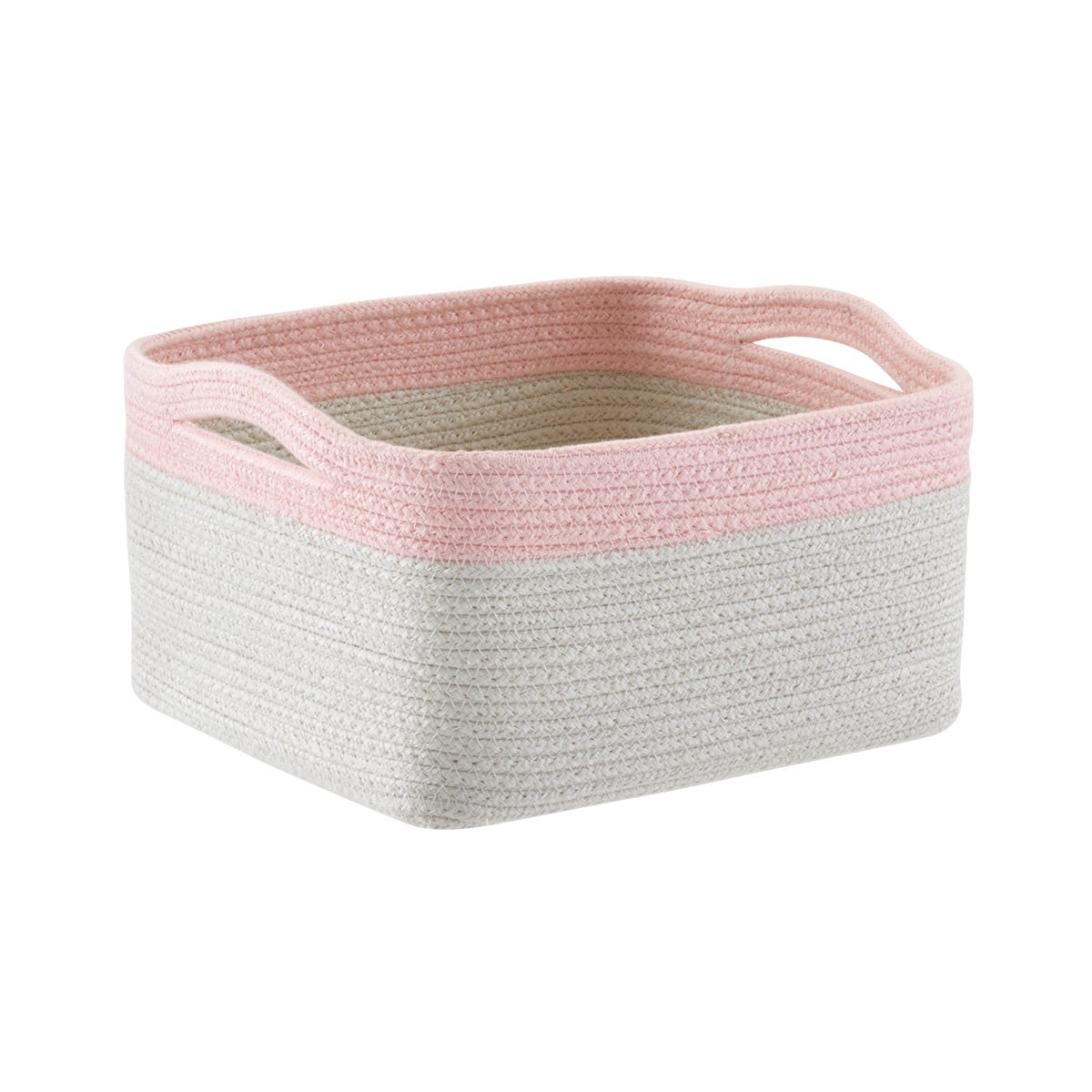 Blush Two Tone Storage Bins With Handles The Container