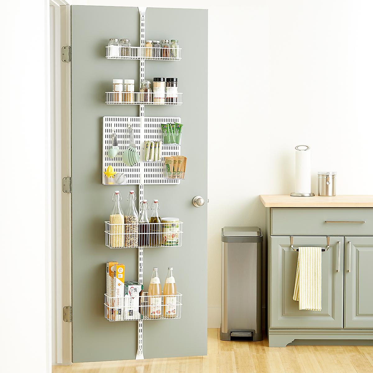 Elfa Utility White Wire Kitchen Over The Door Rack The Container Store