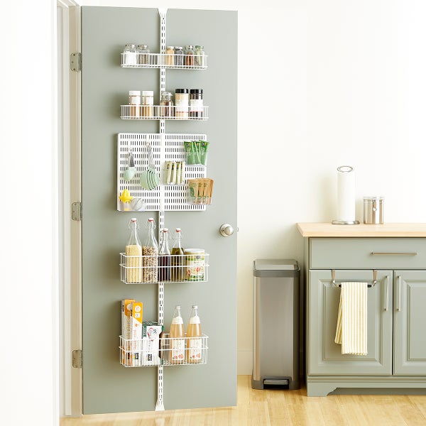 Elfa Utility White Wire Kitchen Over the Door Rack