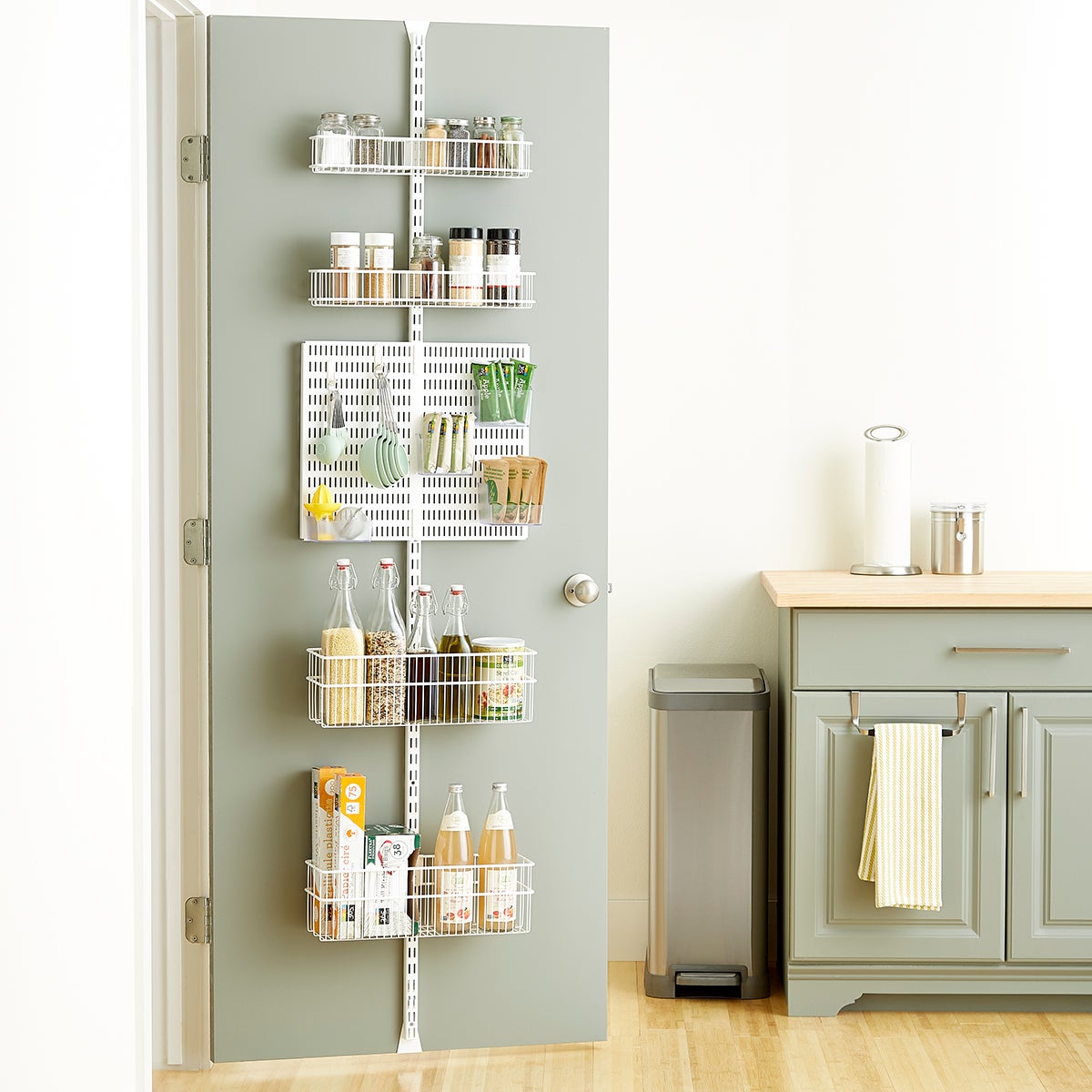 Elfa Utility White Wire Kitchen Over The Door Rack The Container Store Elfa Utility White Wire Kitchen Over The Door Rack The Container Store