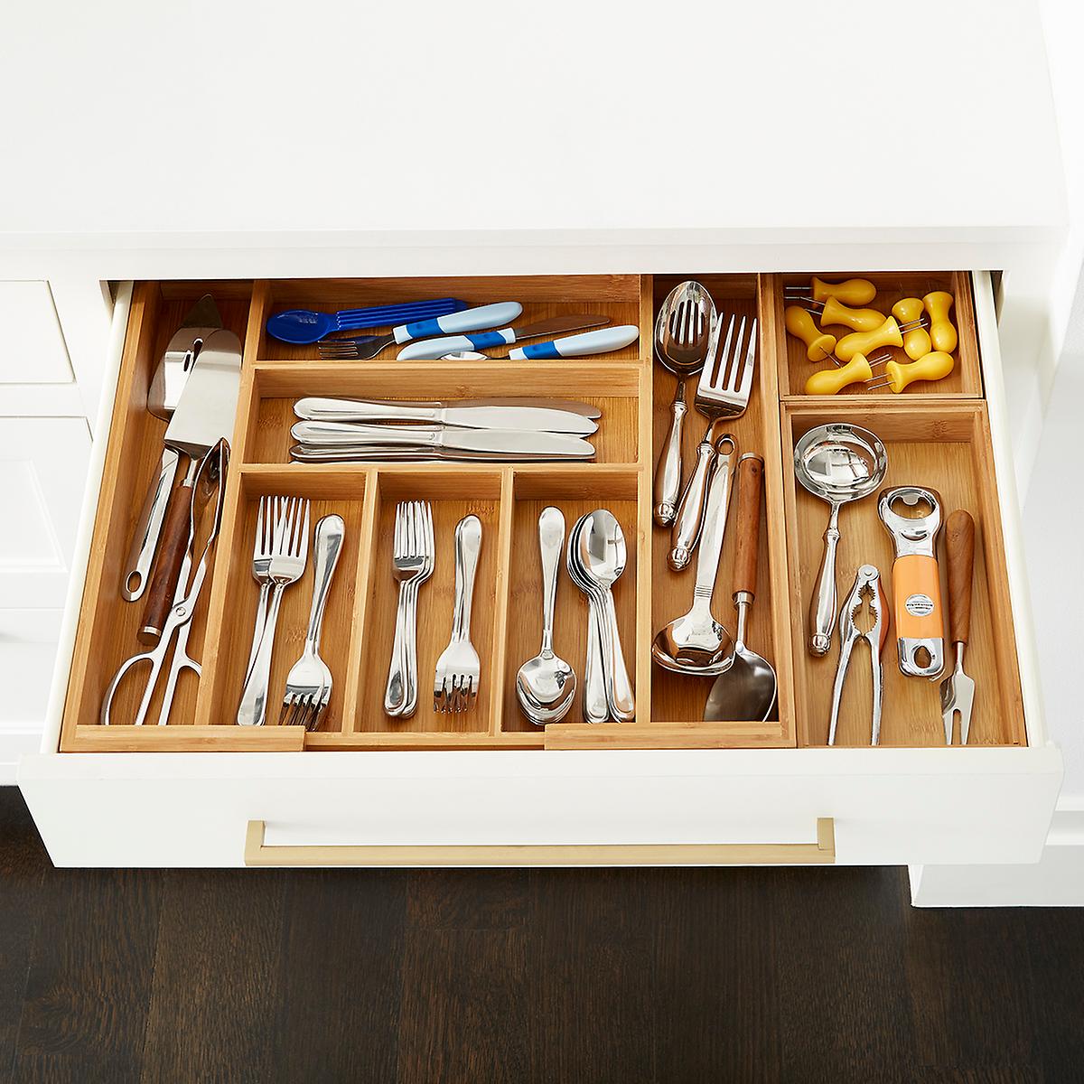 Bamboo Large Drawer Organizer Starter Kit The Container Store