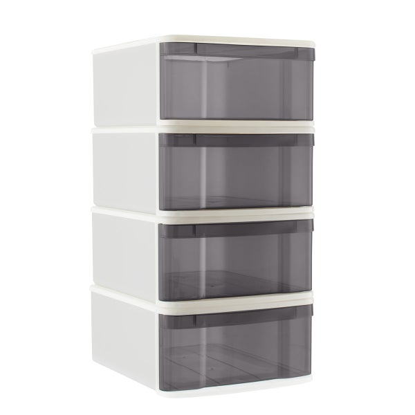 The Container Store Tint Stacking Drawer - Gray - 15-3/4 x 19-3/4 x 8-1/8 H - L (Large)