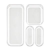 madesmart Drawer Organizers Clear/White Set of 4