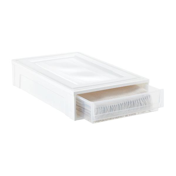 Iris USA 4 Slim Plastic Drawer Storage with Casters, White