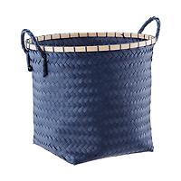 Strapping Basket w/Bamboo Trim Slate Blue
