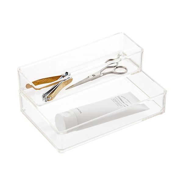The Container Store Luxe Acrylic Hair Care Organizer Clear, 10 x 7 x 4 H