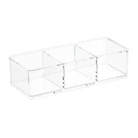 The Container Store 3-Section Luxe Acrylic Stacking Bin Clear