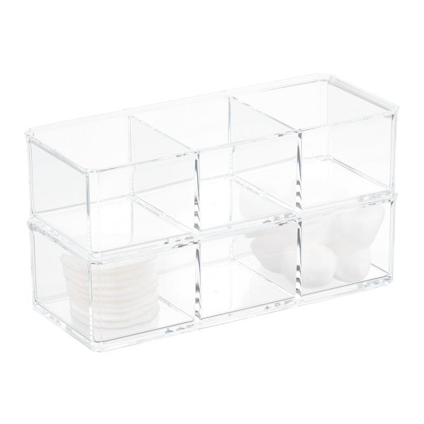 3-Section Acrylic Edge Stacking Bin