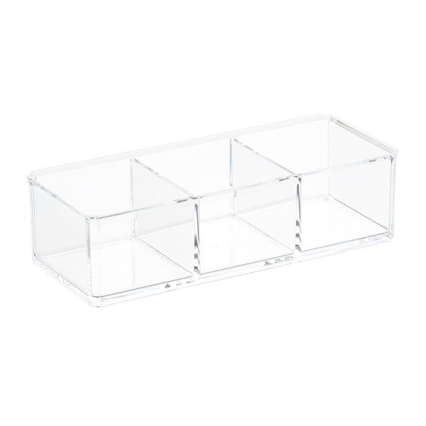 3-Section Acrylic Edge Stacking Bin