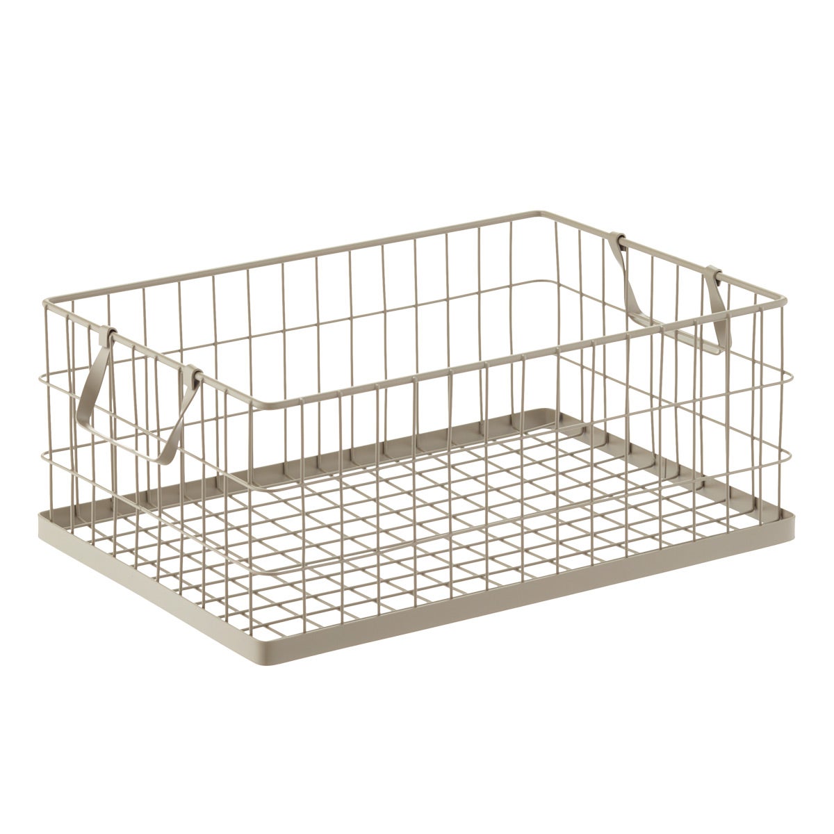 Taupe Stacking Wire Bins The Container Store
