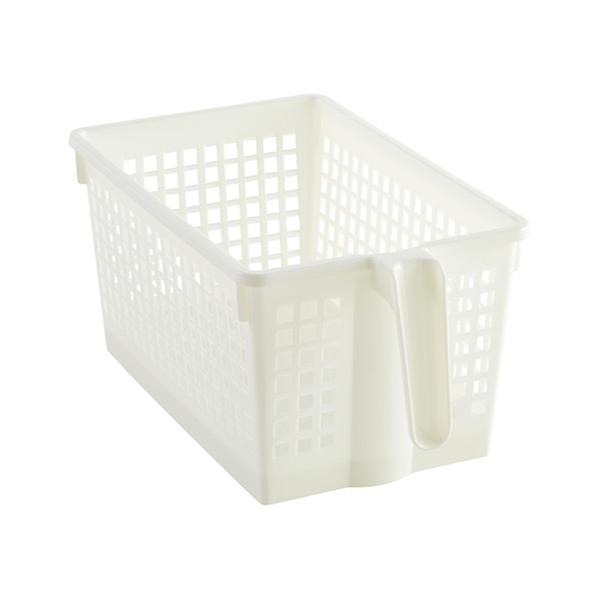 Small Handled Storage Basket White, 6-1/4 x 11 x 5-1/8 H | The Container Store