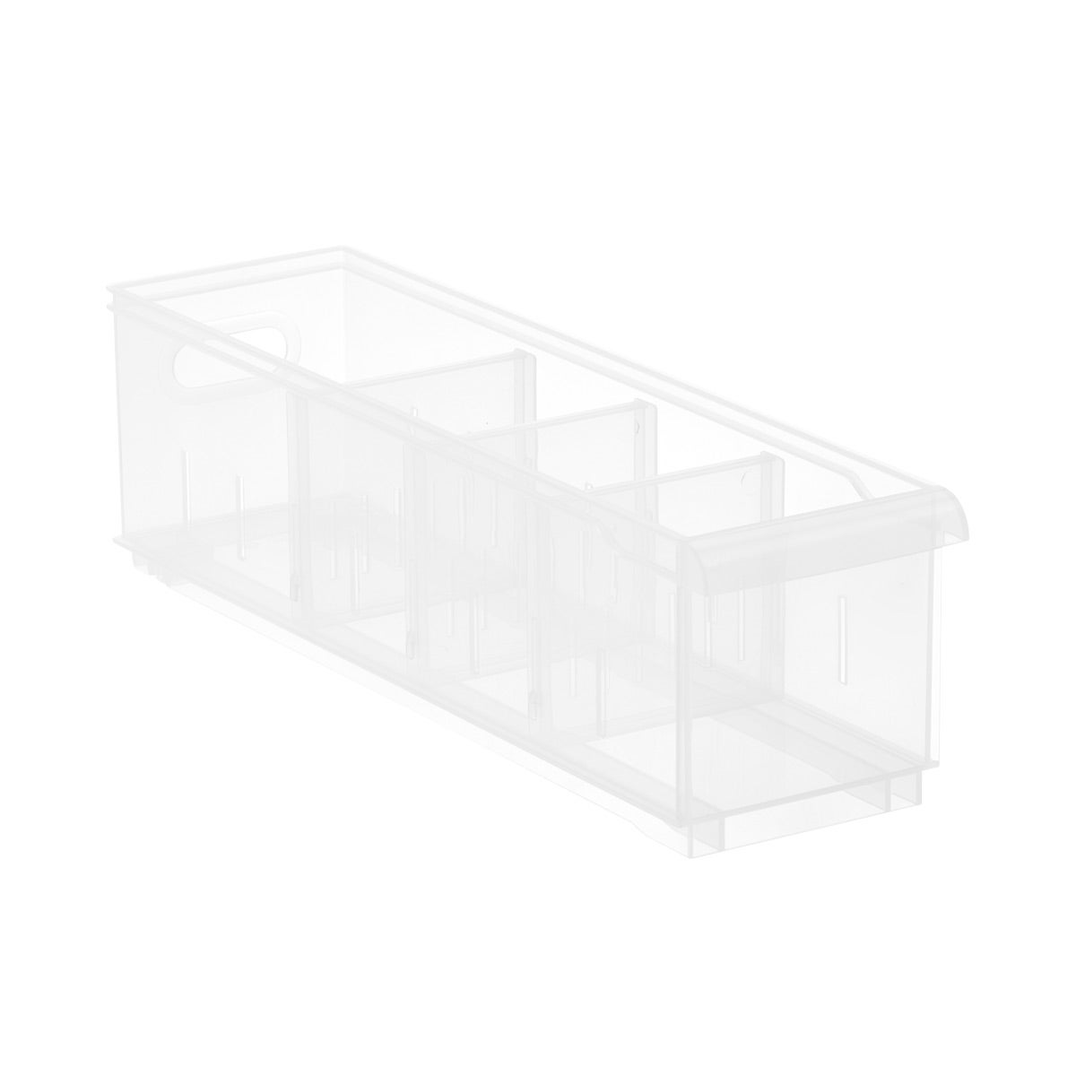 Clear plastic stackable storage bins store
