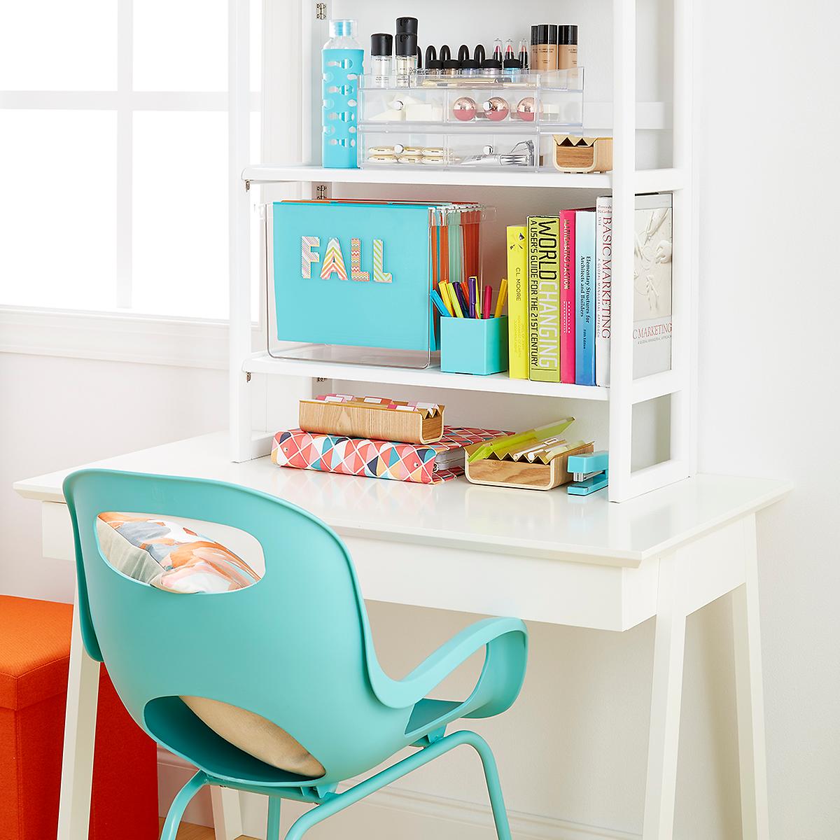 White Solid Wood Stackable Folding Bookshelf