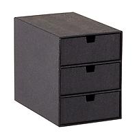 Bigso Woodgrain 3-Drawer Box Black