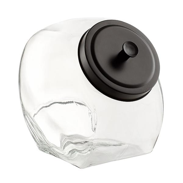 1 gal. Glass Slant Jar with Matte Black Lid