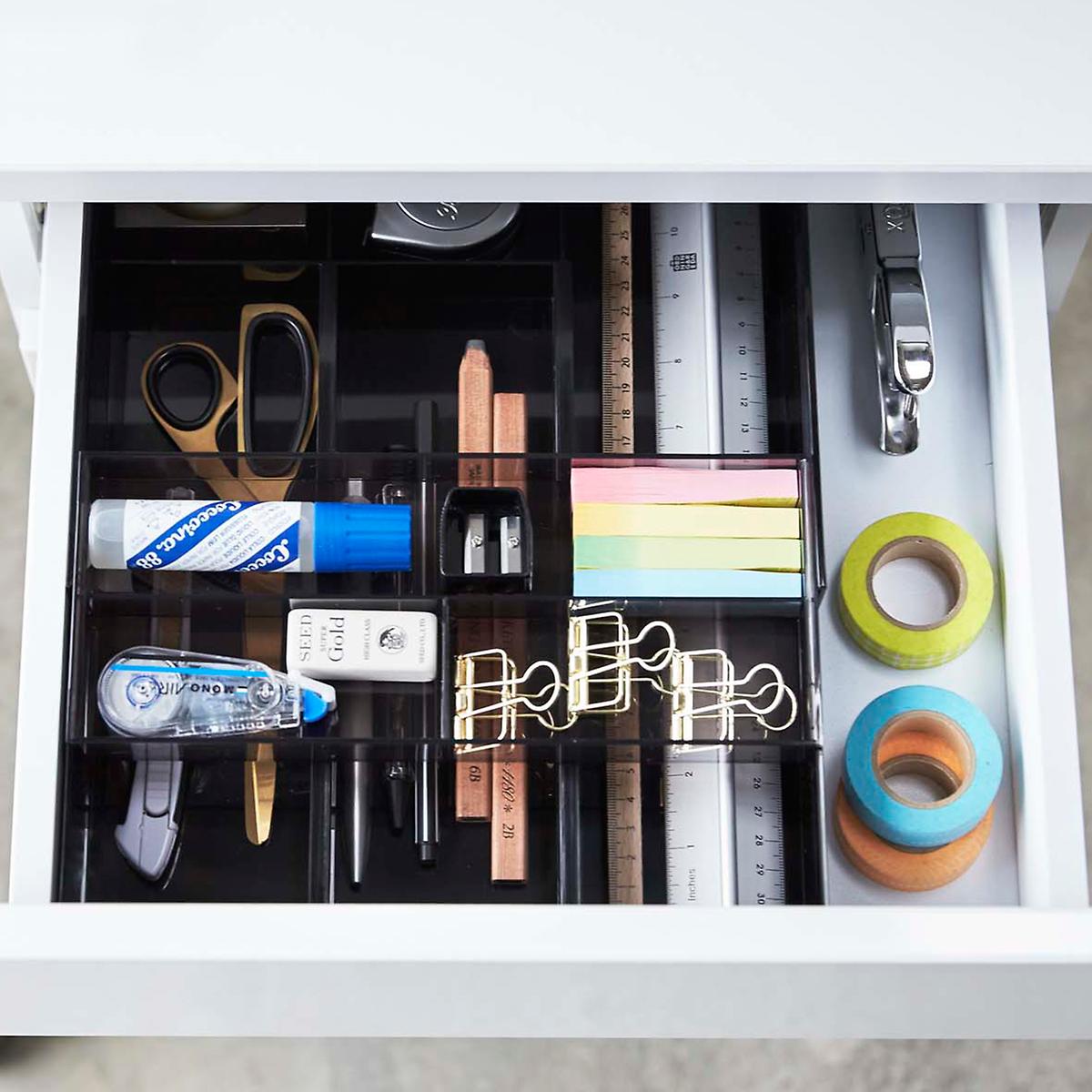 Black Expandable Drawer Organizer The Container Store