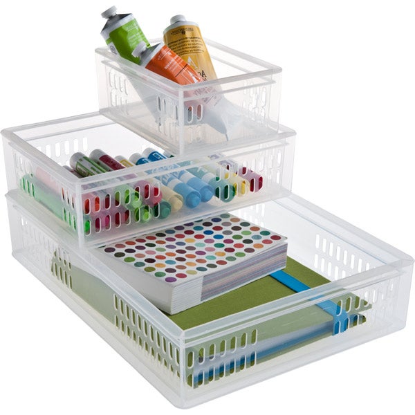 Clear Stackable Organizer Trays The Container Store