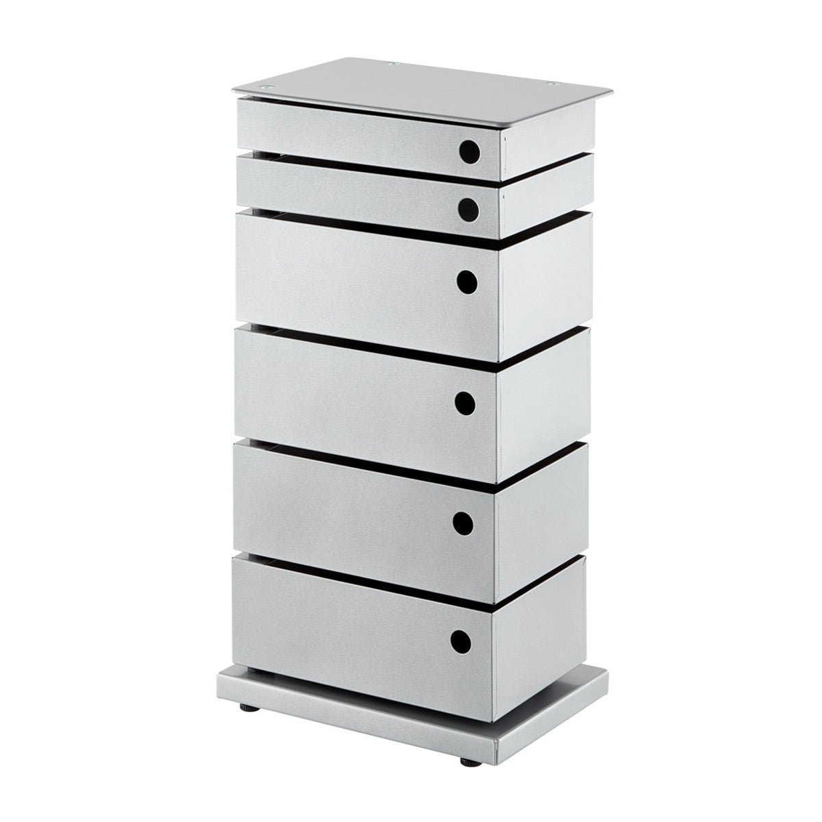 Silver 6 Drawer Storage Tower Silver 6 Drawer Storage Tower