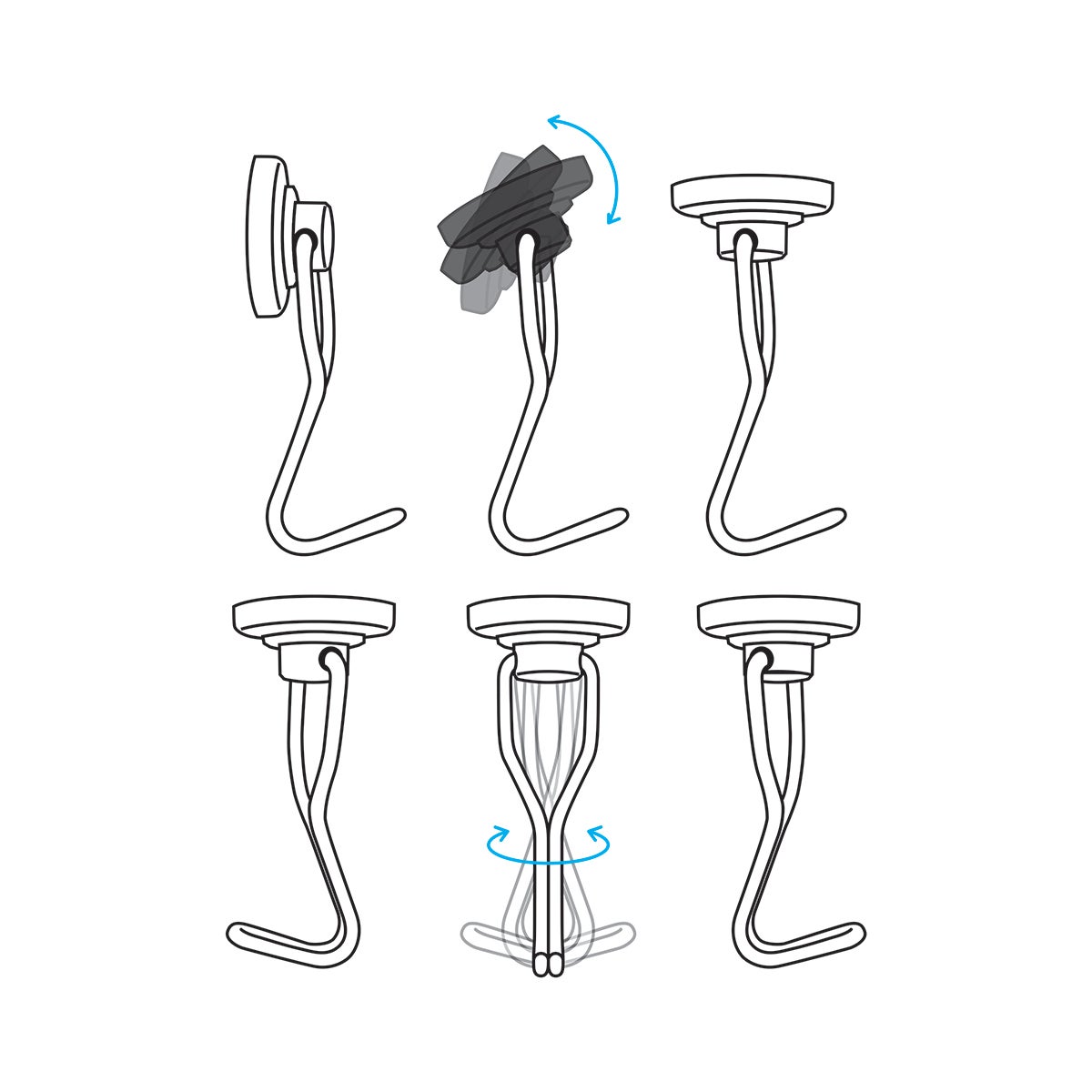 Stainless Steel Magnetic Swivel Hooks The Container Store