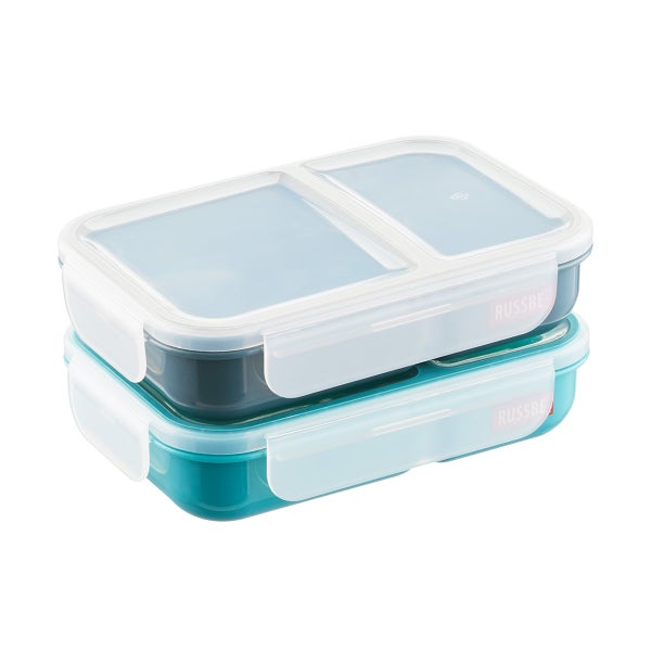 2-Compartment Clear PET Plastic Snack Box