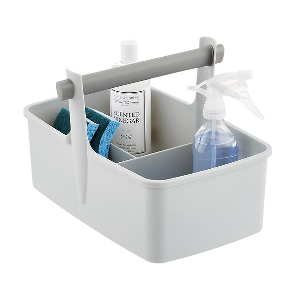 Cleaning Supplies Caddy, Plastic Organizer with Handle, Cleaning Bucket for  Cleaning Products, Under Sink Tool Storage Caddy (Gray)