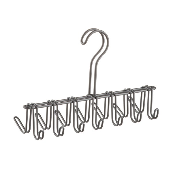 iDesign Classico Graphite Horizontal Tie & Belt Rack