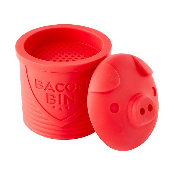 Silicone Pig Bacon Grease Holder Container with Mesh Strainer