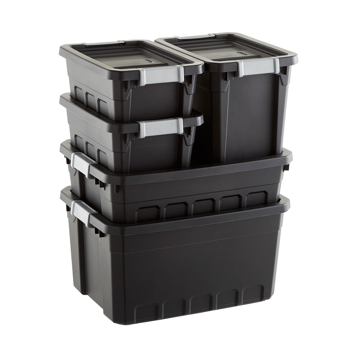 Sterilite Black Stacker Totes The Container Store