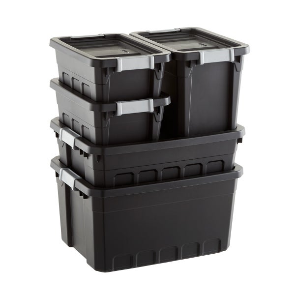 Sterilite 1484 - 10 Gal. Stacker Tote Black 14849006