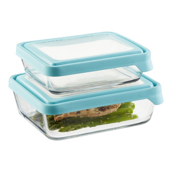 Anchor Hocking TrueSeal Food Storage Containers in Clear/Blue, 6 Cup