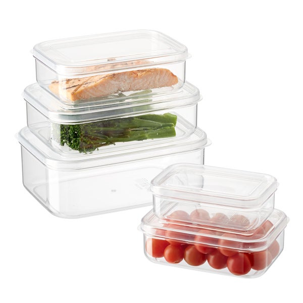 Container Store Nested Rectangular Crystal Clear Food Storage Set