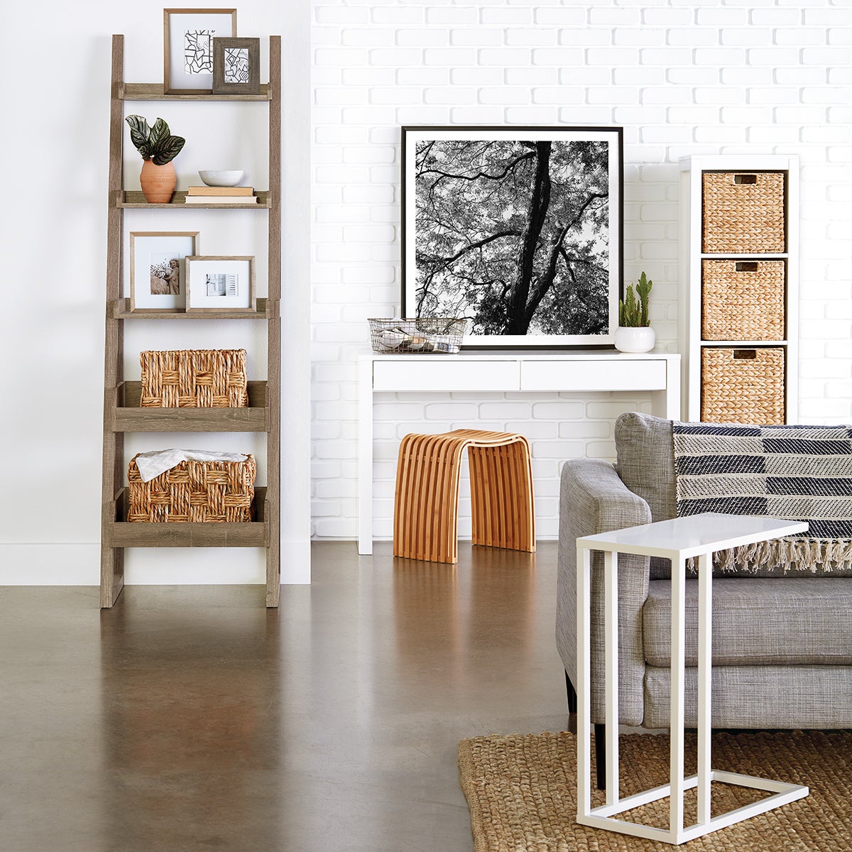 Rustic Driftwood Encore Narrow Bookshelf The Container Store