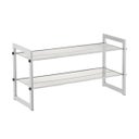 2-Tier Stackable Mesh Shoe Shelf