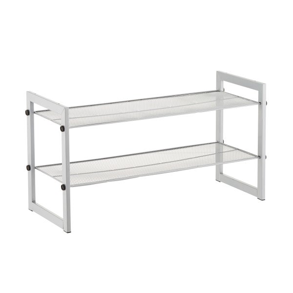 2-Tier Stackable Mesh Shoe Shelf