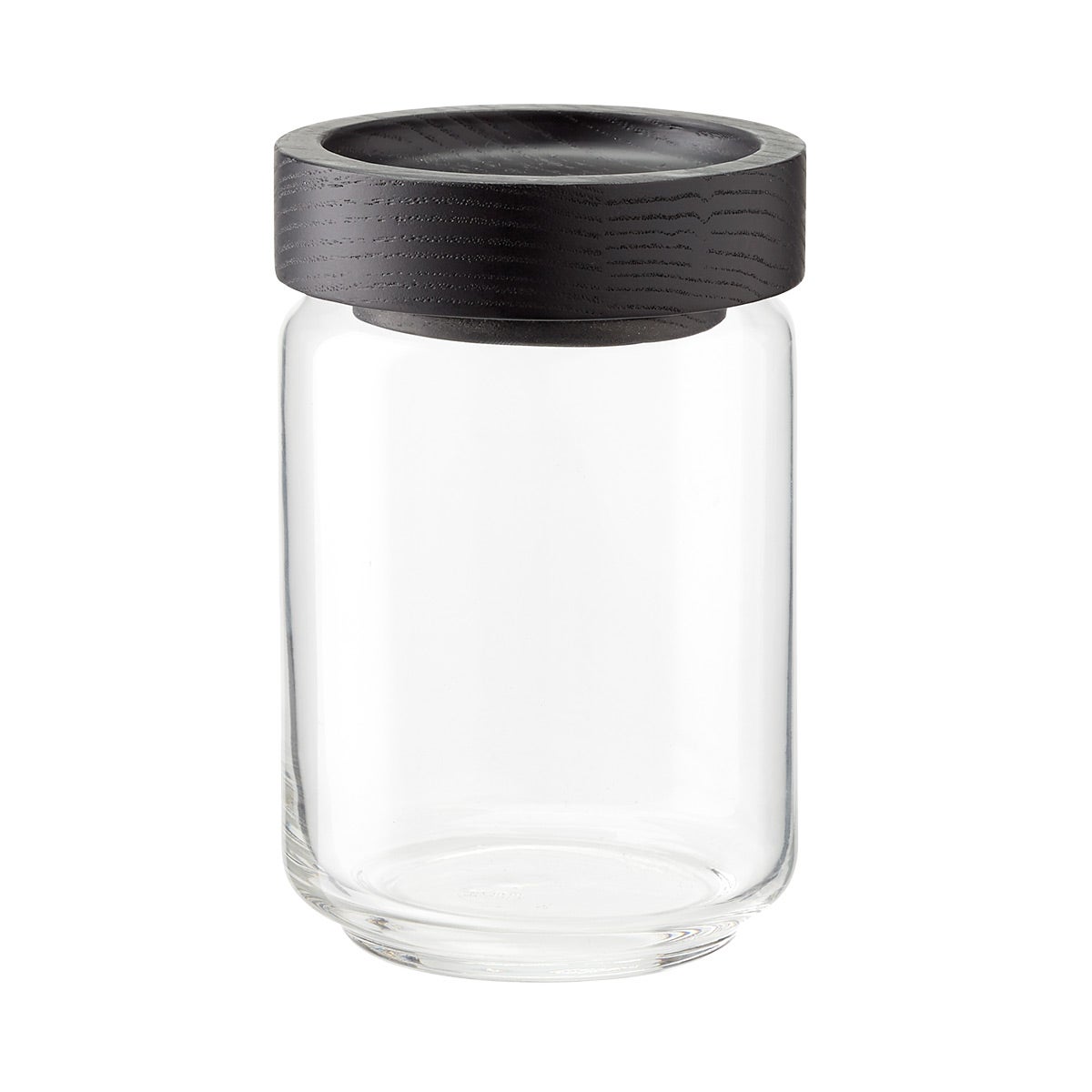 Artisan Glass Canisters With Black Lids