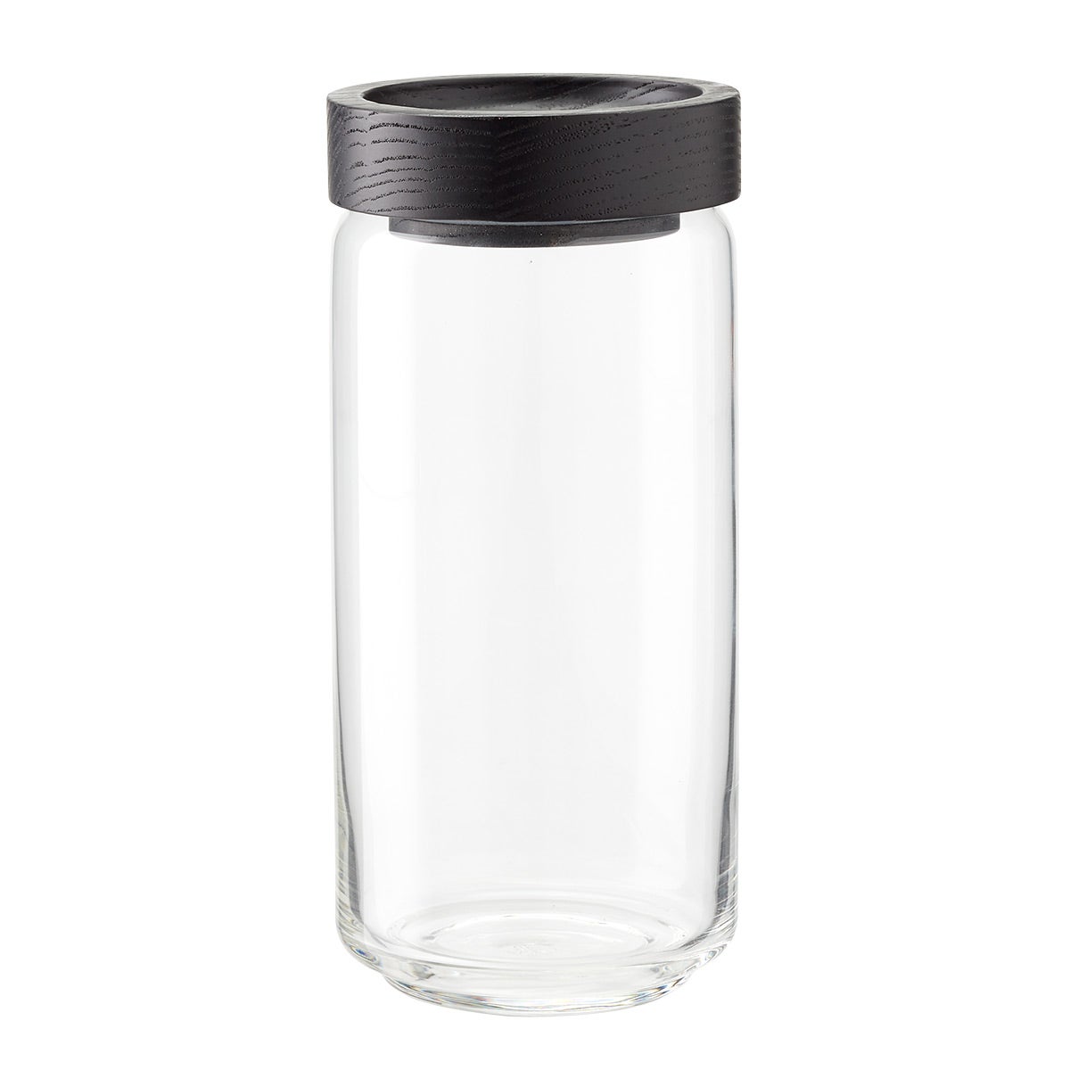 Artisan Glass Canisters with Black Lids The Container Store