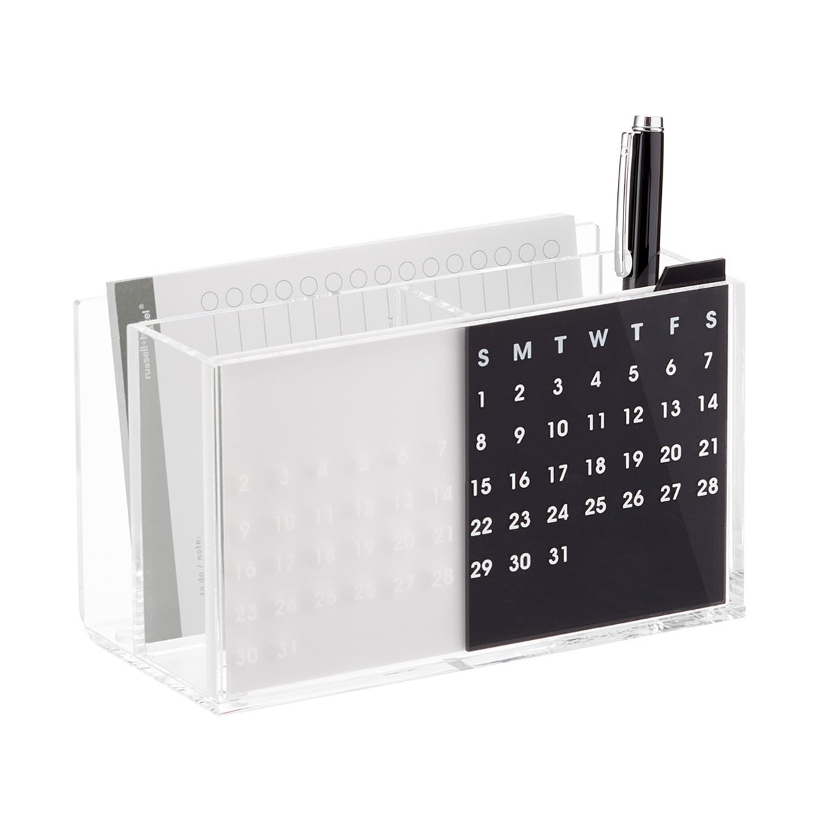 Three By Three Acrylic Desktop Organizer Perpetual Calendar