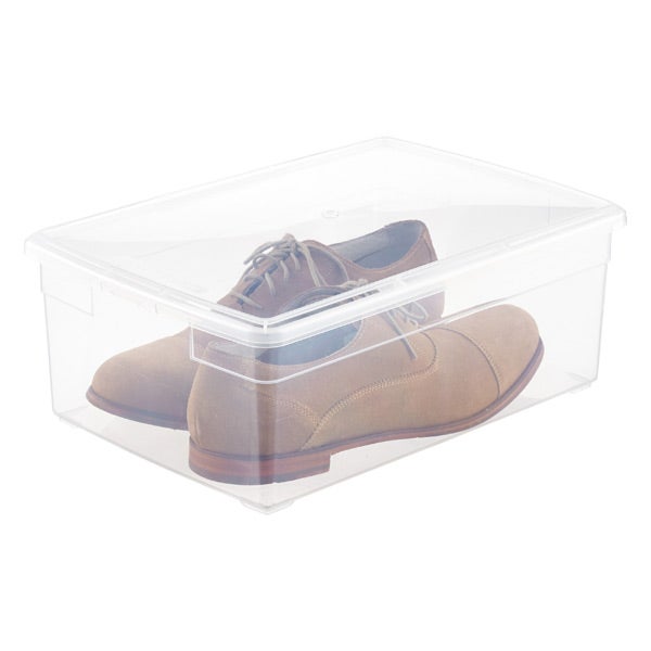 container store clear shoe boxes