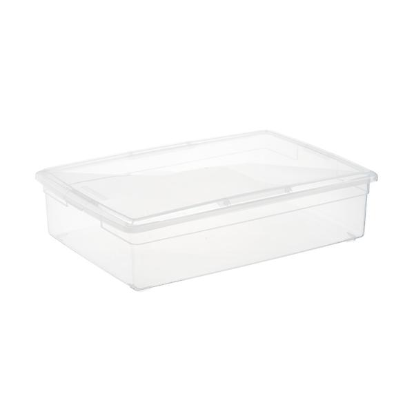 mDesign Small Organizer Box with Lid for Bathroom Vanity - 2 Pack - Clear
