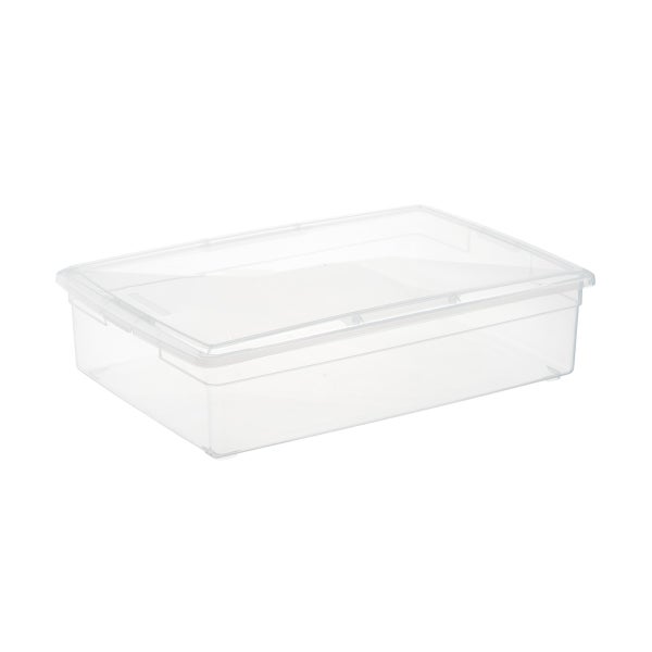 The Home Edit Large Divided Fridge Bin Clear, 6 x 12 x 4-1/4 H | The Container Store