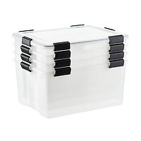 Case of 4 62 qt. Weathertight Totes Clear