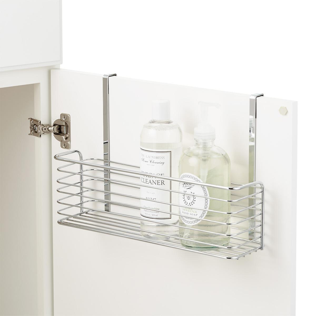 Chrome Over The Cabinet Wide Basket The Container Store