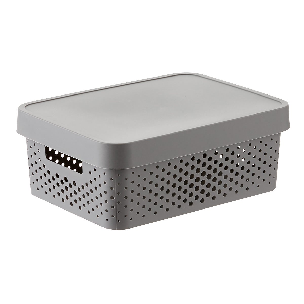 Curver Grey Infinity Plastic Storage Bo With Lids