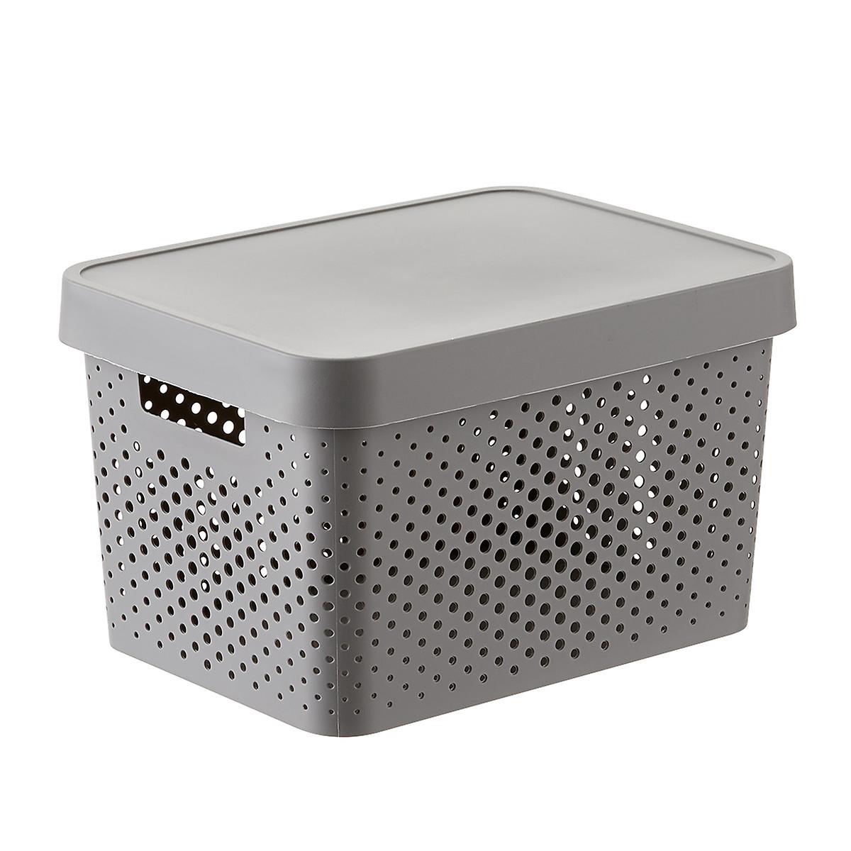 Curver Grey Infinity Plastic Storage Boxes With Lids The