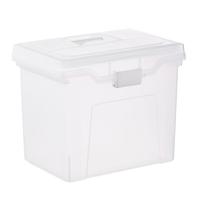 Iris Letter-Size Portable File Box with Lid Organizer Translucent