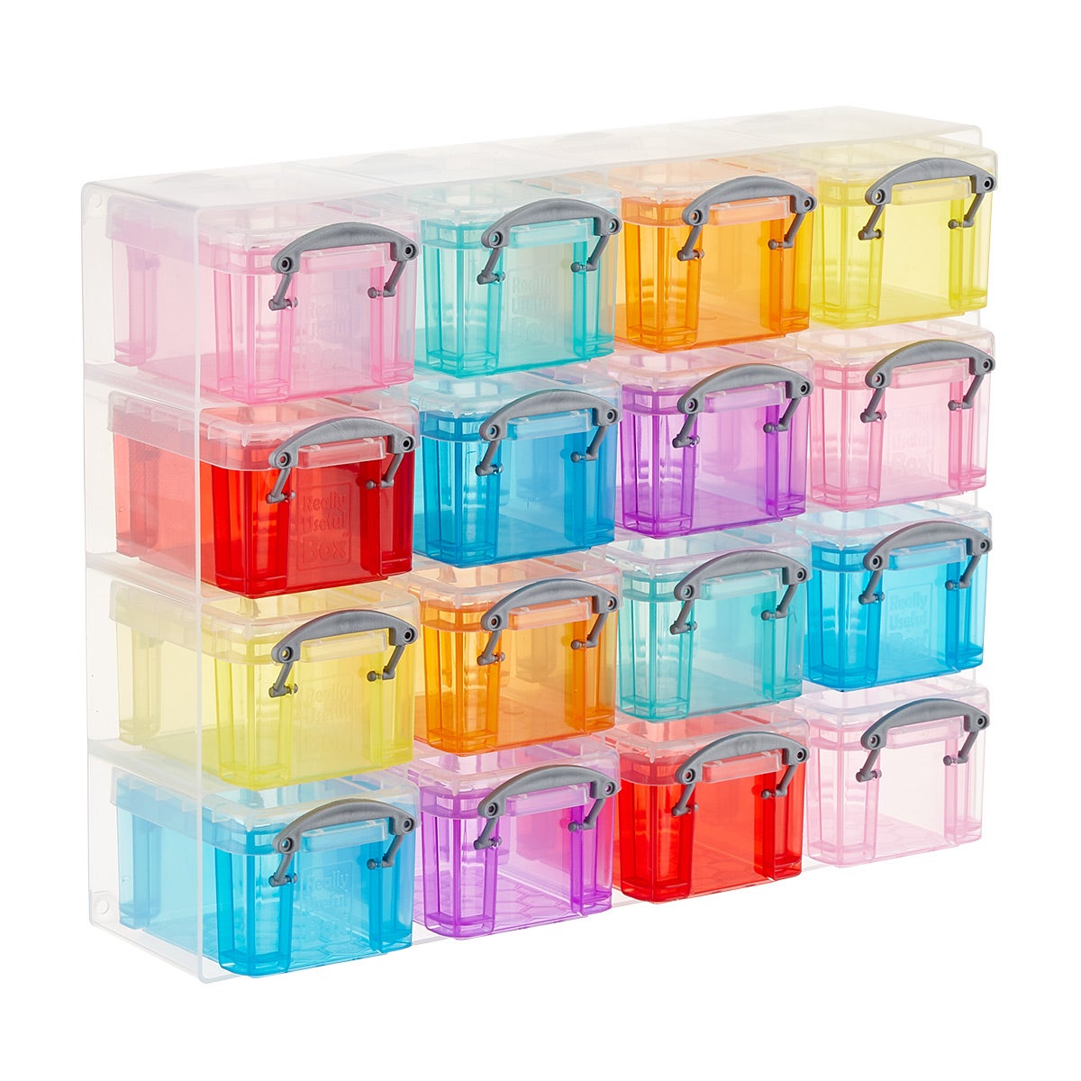 Really Useful Box 16-Latch Box Small Parts Organizers Rainbow, 10-3/4 x 3-1/4 x 8-3/4 H | The Container Store