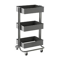 The Container Store 3-Tier Rolling Cart Grey